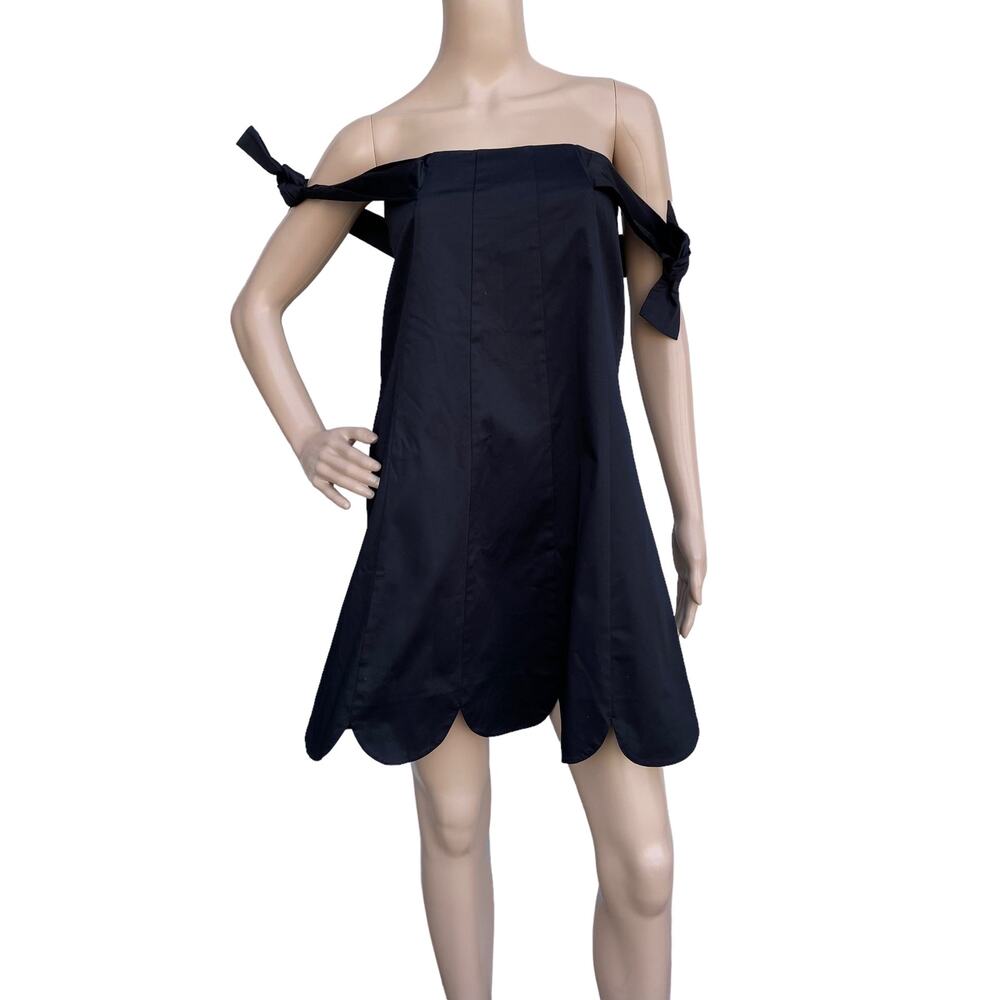 ZAC Zac Posen Isla Black Scalloped Off Shoulder Cocktail Dress NWT 2